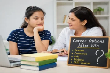 Student and parent discussing best career options after 10th in India